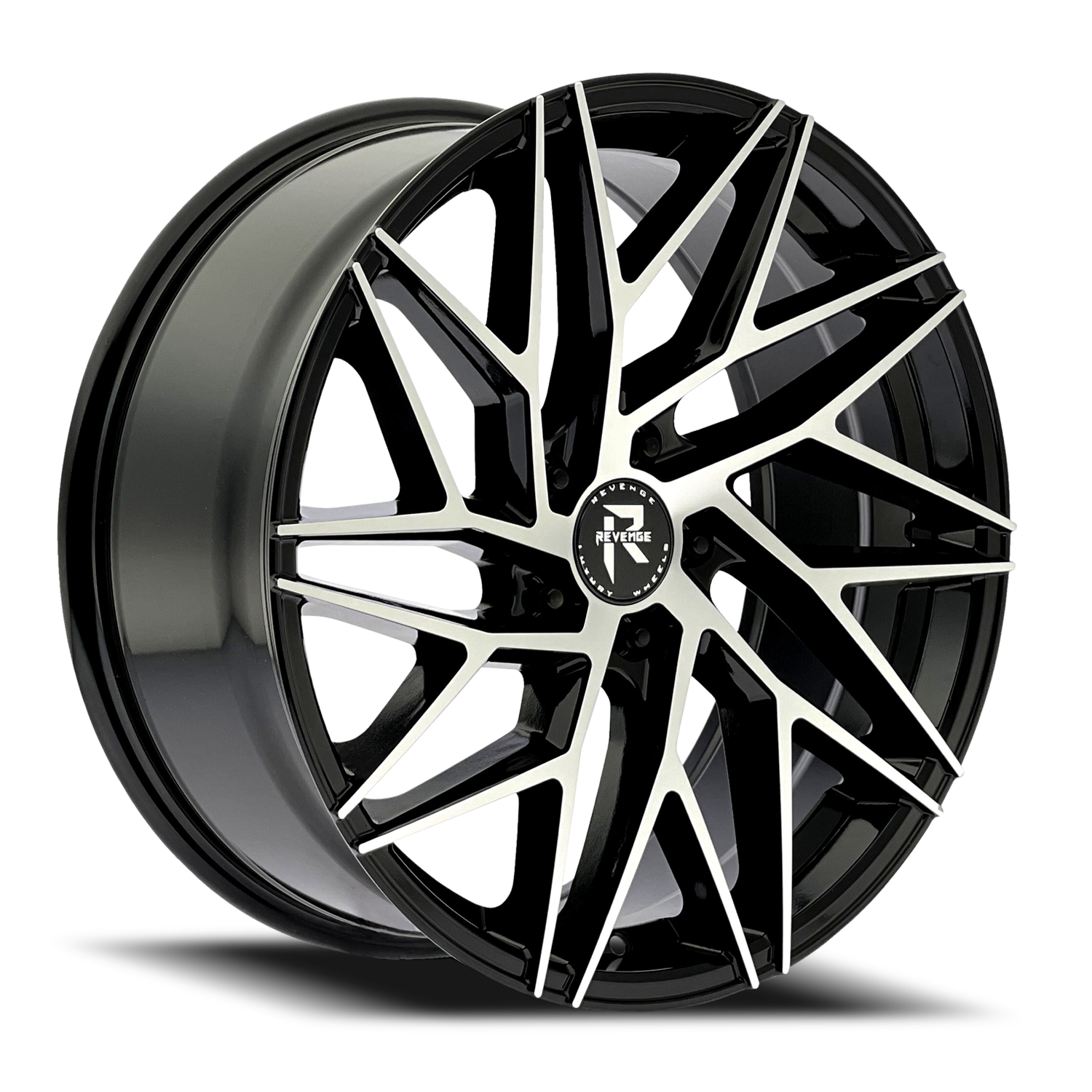 REVENGE LUXURY RL-102 20X8.5 35 5X114.3 BLACK MACHINED