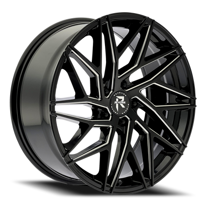 REVENGE LUXURY RL-102 20X8.5 35 5X120 BLACK MILLED WINDOWS