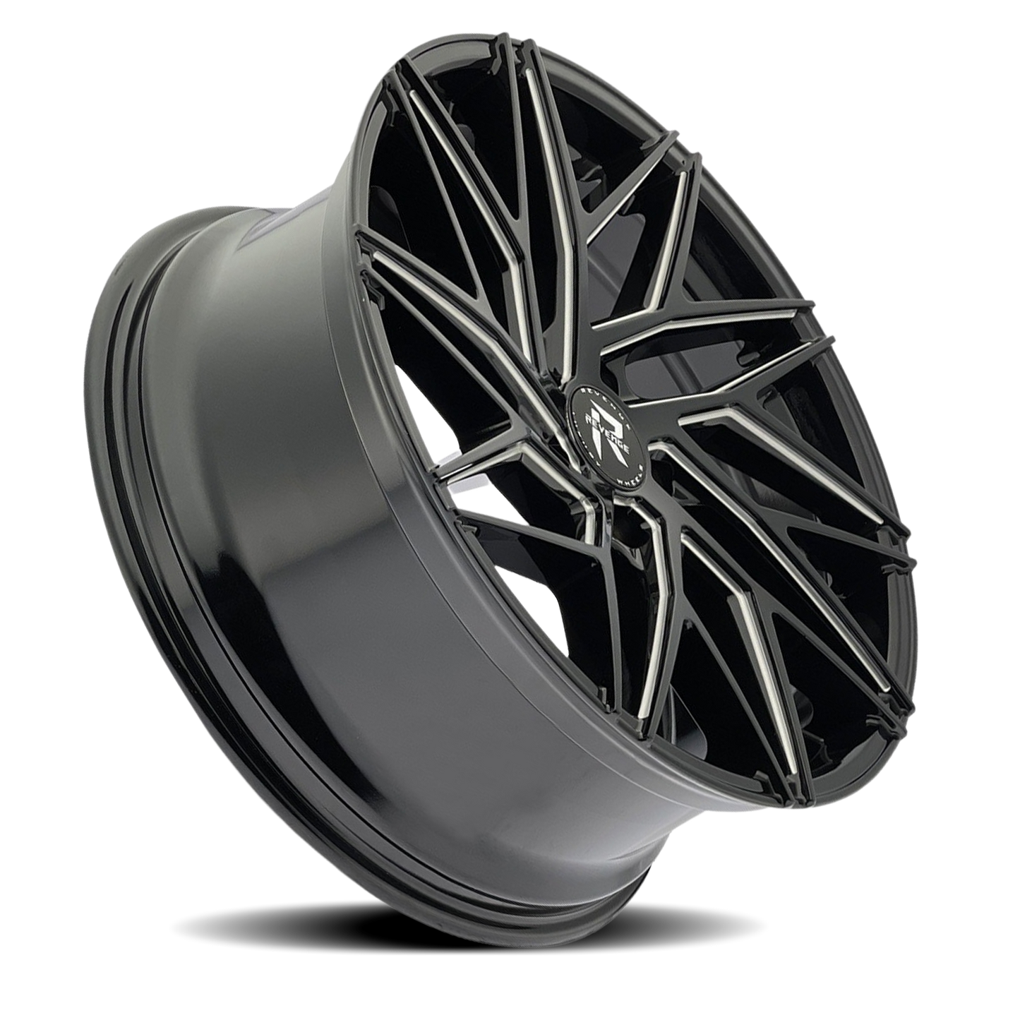 REVENGE LUXURY RL-102 22X9 20 5X115 BLACK MILLED WINDOWS