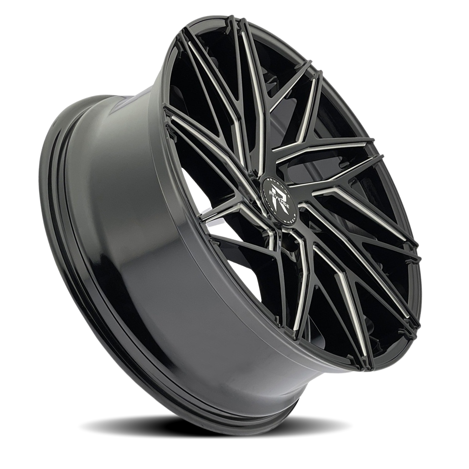 REVENGE LUXURY RL-102 22X9 20 5X115 BLACK MILLED WINDOWS