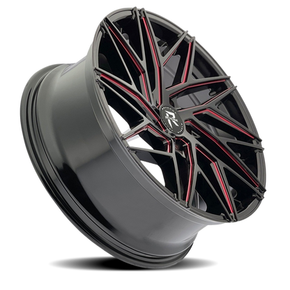 REVENGE LUXURY RL-102 20X8.5 35 5X120 BLACK RED MILLED