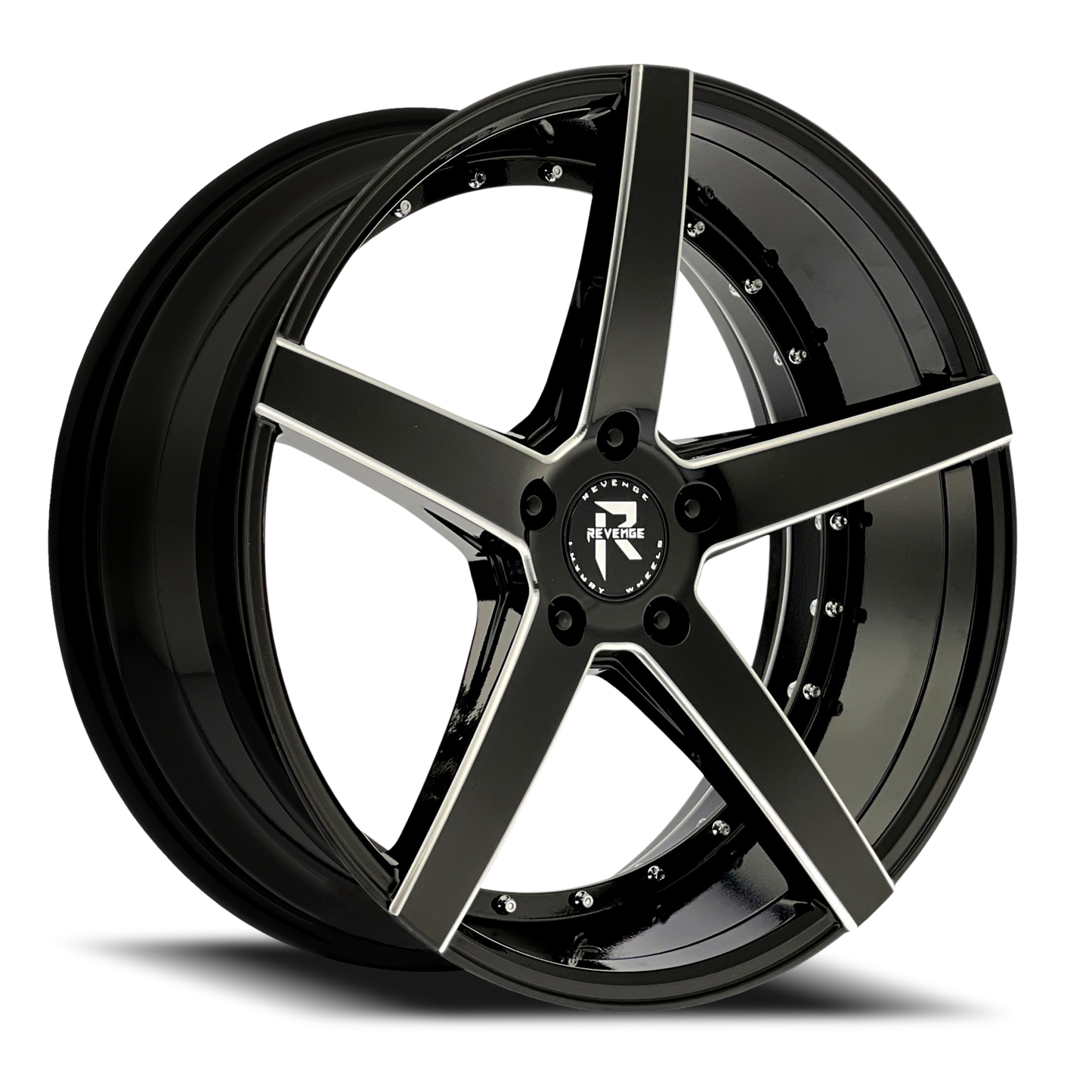 REVENGE LUXURY RL-103 20X8.5 35 5X120 BLACK MILLED WINDOWS