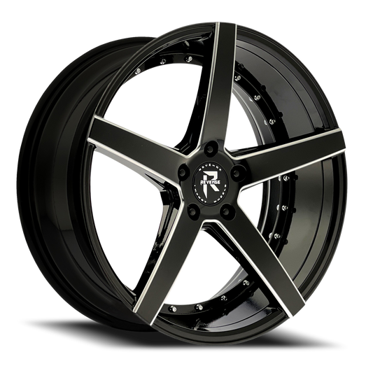 REVENGE LUXURY RL-103 20X8.5 35 5X120 BLACK MILLED WINDOWS