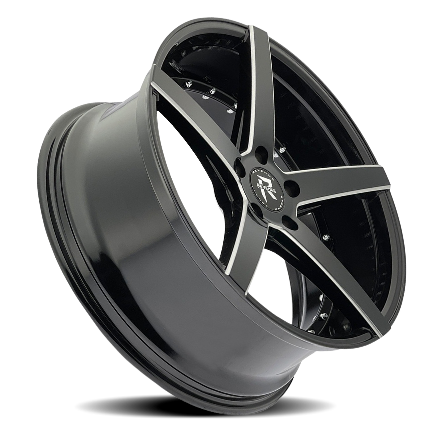 REVENGE LUXURY RL-103 20X8.5 35 5X120 BLACK MILLED WINDOWS