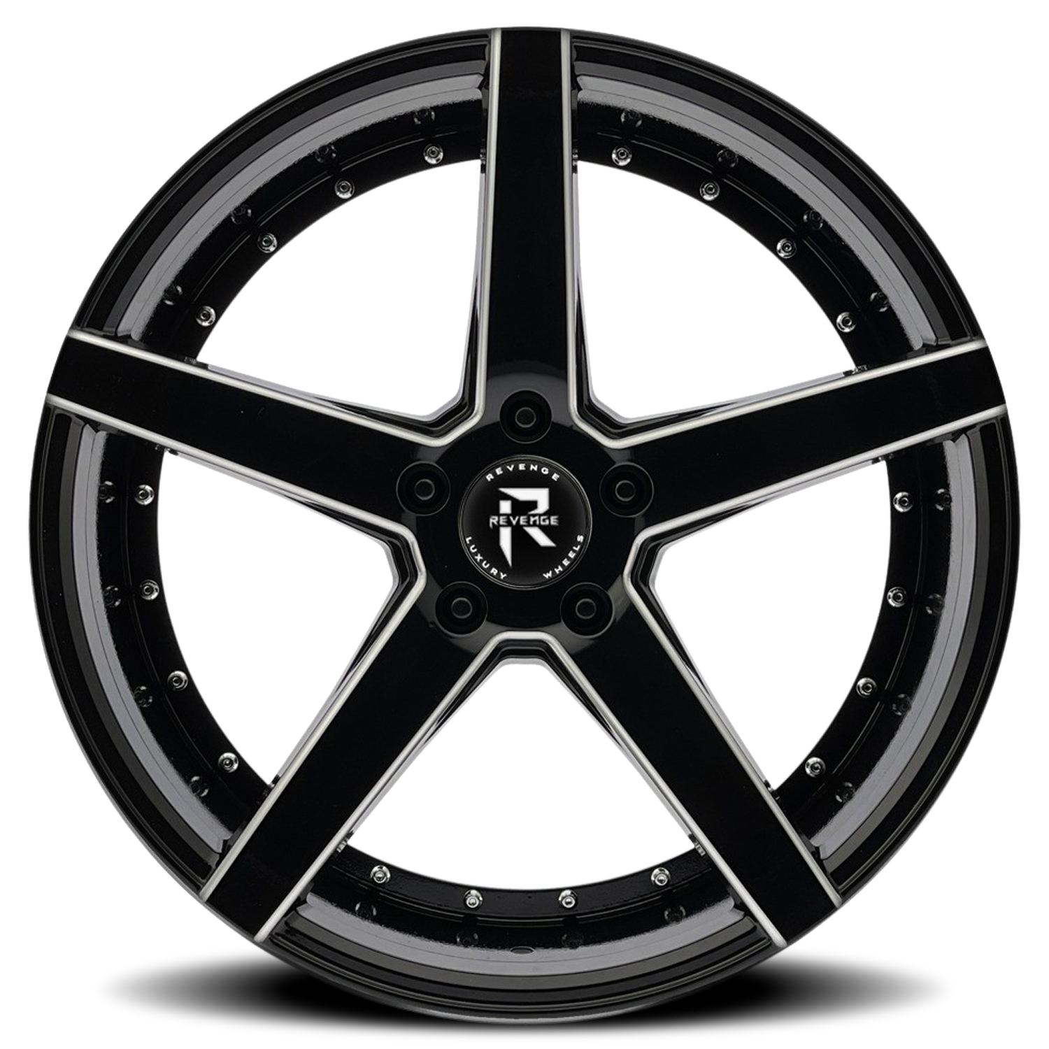 REVENGE LUXURY RL-103 20X8.5 35 5X120 BLACK MILLED WINDOWS