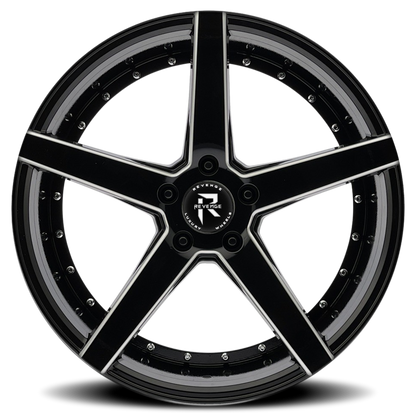 REVENGE LUXURY RL-103 20X8.5 35 5X120 BLACK MILLED WINDOWS