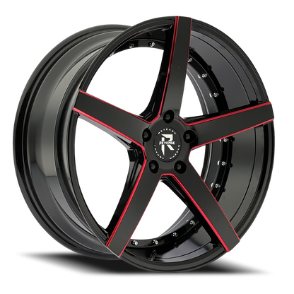 REVENGE LUXURY RL-103 20X8.5 35 5X120 BLACK RED MILLED