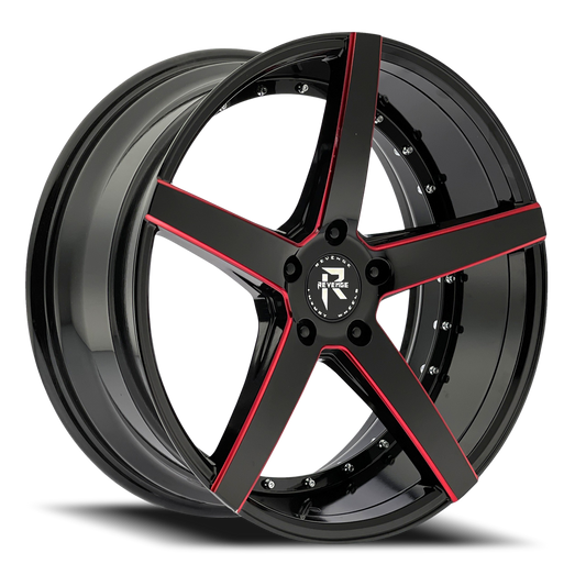 REVENGE LUXURY RL-103 20X8.5 35 5X120 BLACK RED MILLED
