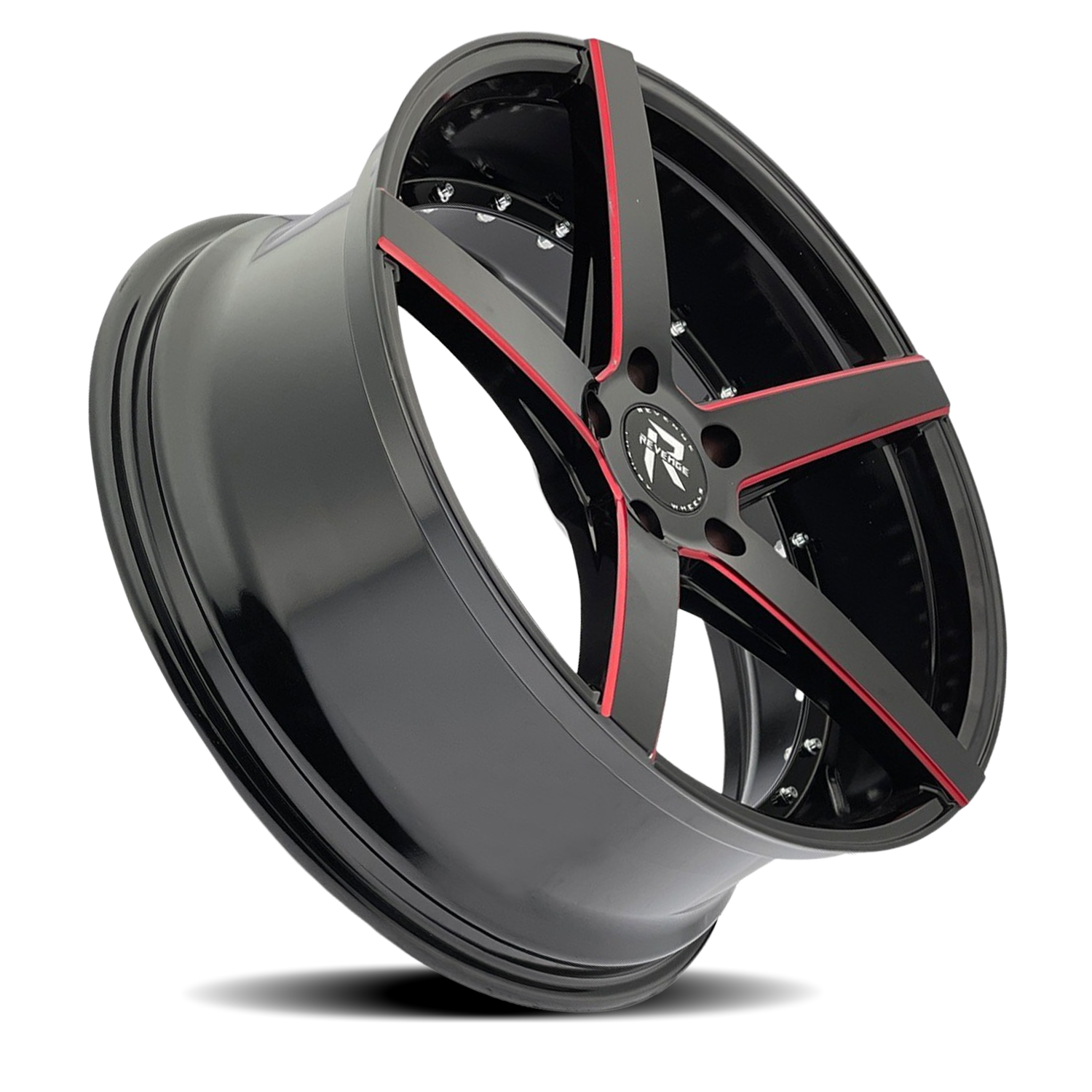 REVENGE LUXURY RL-103 20X8.5 35 5X114.3 BLACK RED MILLED