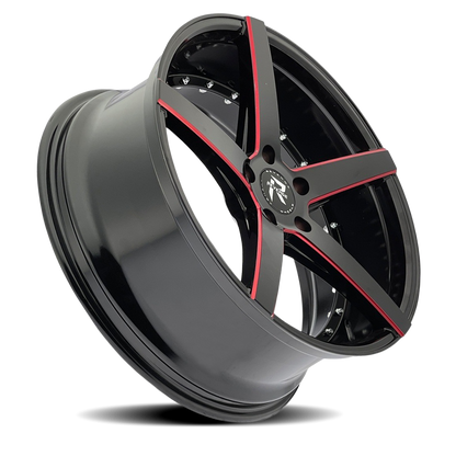 REVENGE LUXURY RL-103 20X8.5 35 5X120 BLACK RED MILLED