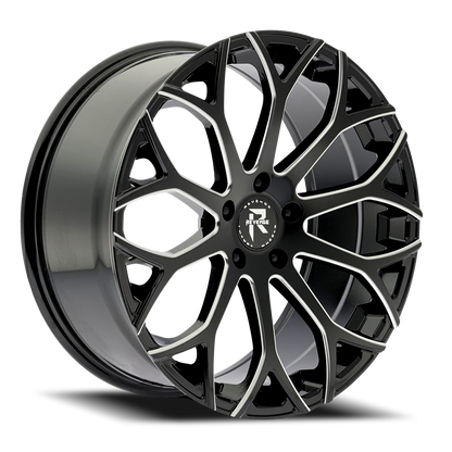 REVENGE LUXURY RL-105 22X9 35 5X120 BLACK MILLED WINDOWS