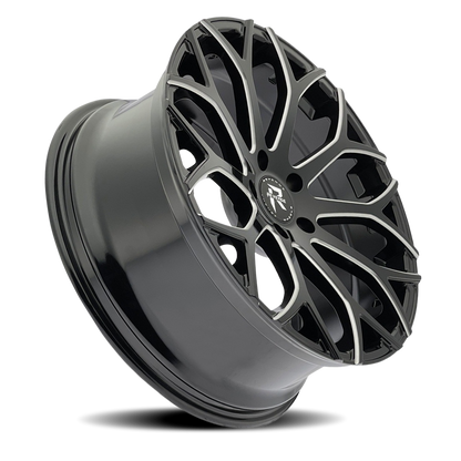 REVENGE LUXURY RL-105 22X9 35 5X120 BLACK MILLED WINDOWS