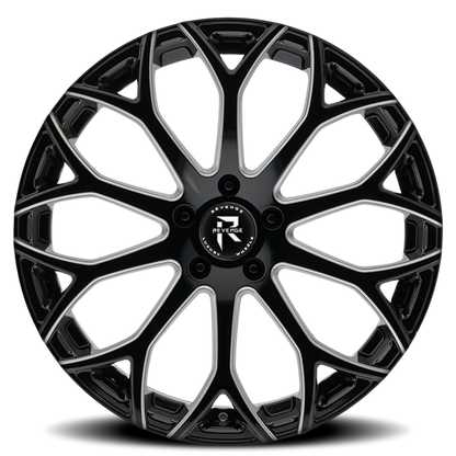 REVENGE LUXURY RL-105 20X9 35 5X114.3 BLACK MILLED WINDOWS