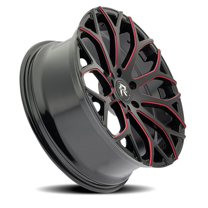 REVENGE LUXURY RL-105 22X9 35 5X114.3 BLACK RED MILLED