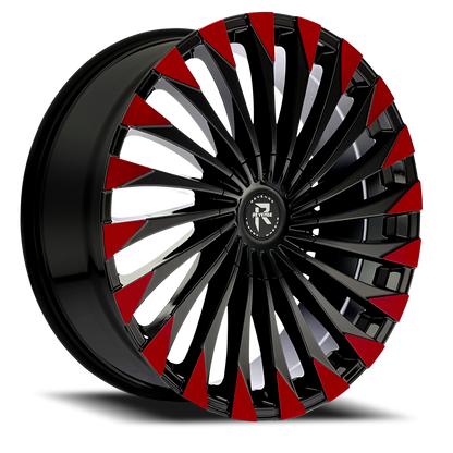 REVENGE LUXURY RL-106 20X8.5 35 5X120/5X114.3 BLACK RED FACE