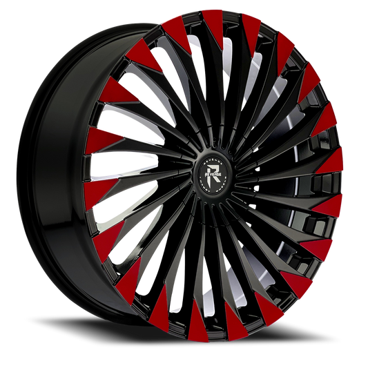REVENGE LUXURY RL-106 24X9 15 5X115/5X127 BLACK RED FACE
