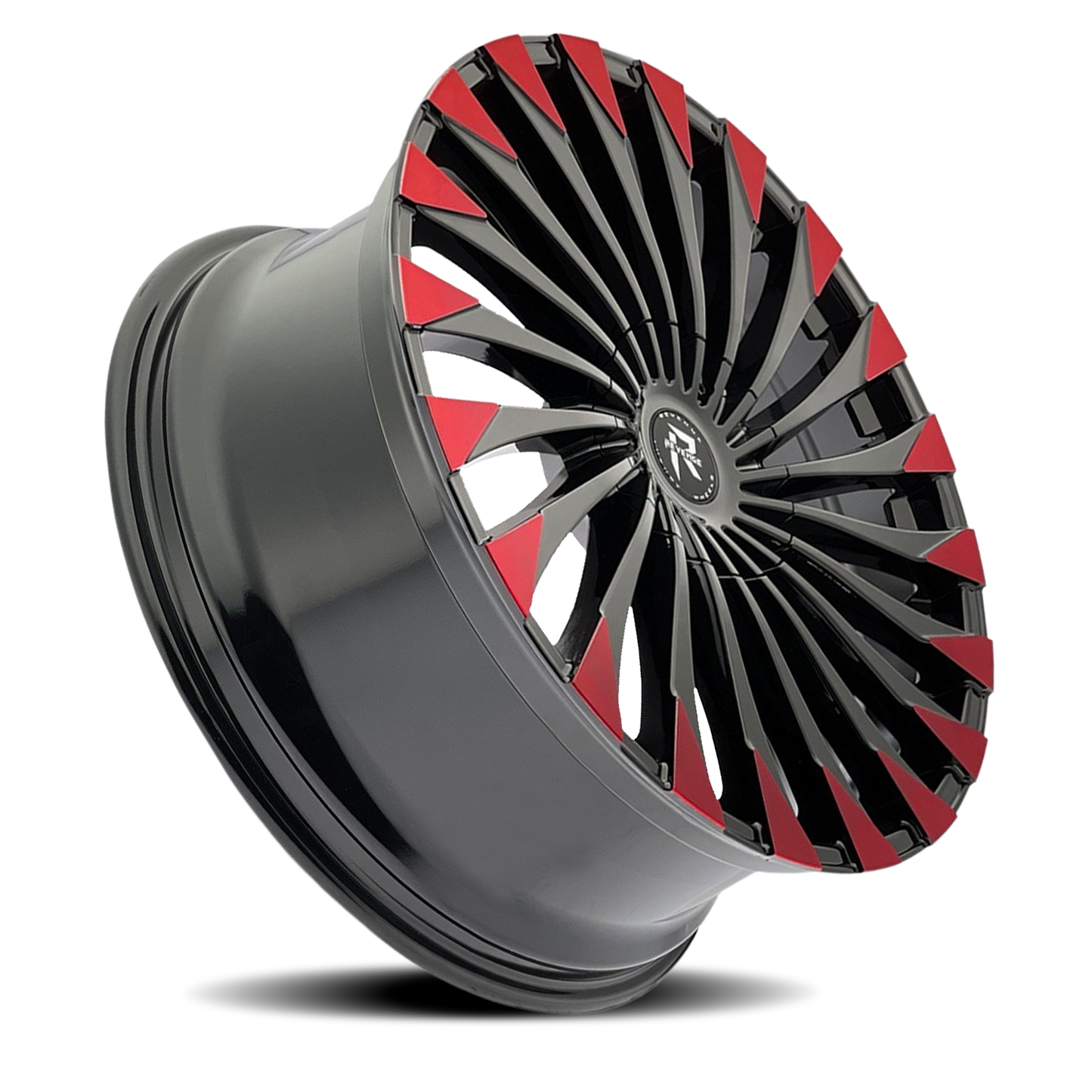 REVENGE LUXURY RL-106 20X8.5 35 5X108/5X114.3 BLACK RED FACE