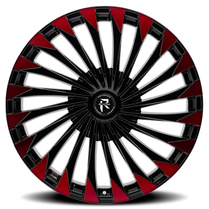 REVENGE LUXURY RL-106 24X9 15 5X115/5X127 BLACK RED FACE