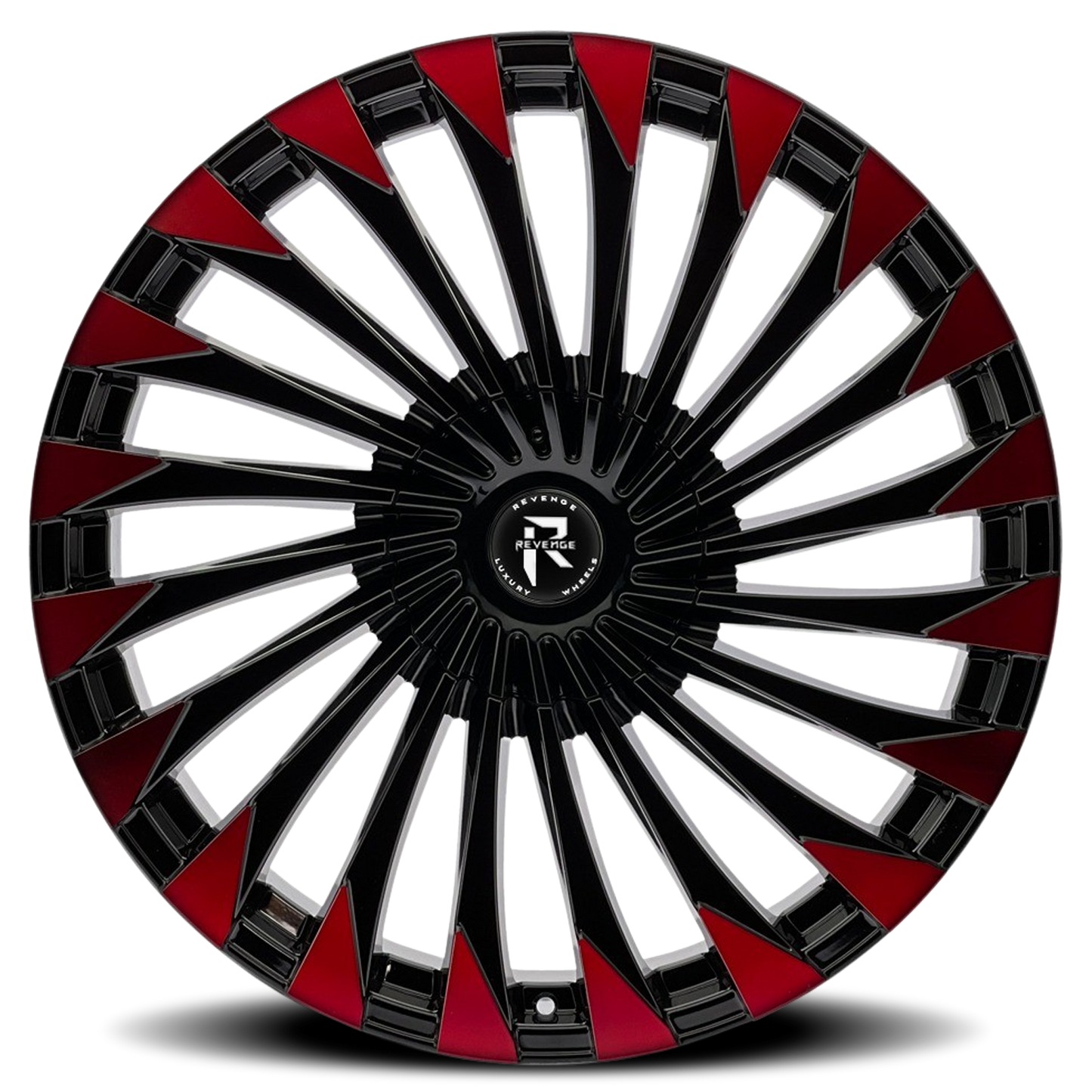 REVENGE LUXURY RL-106 20X8.5 35 5X120/5X114.3 BLACK RED FACE