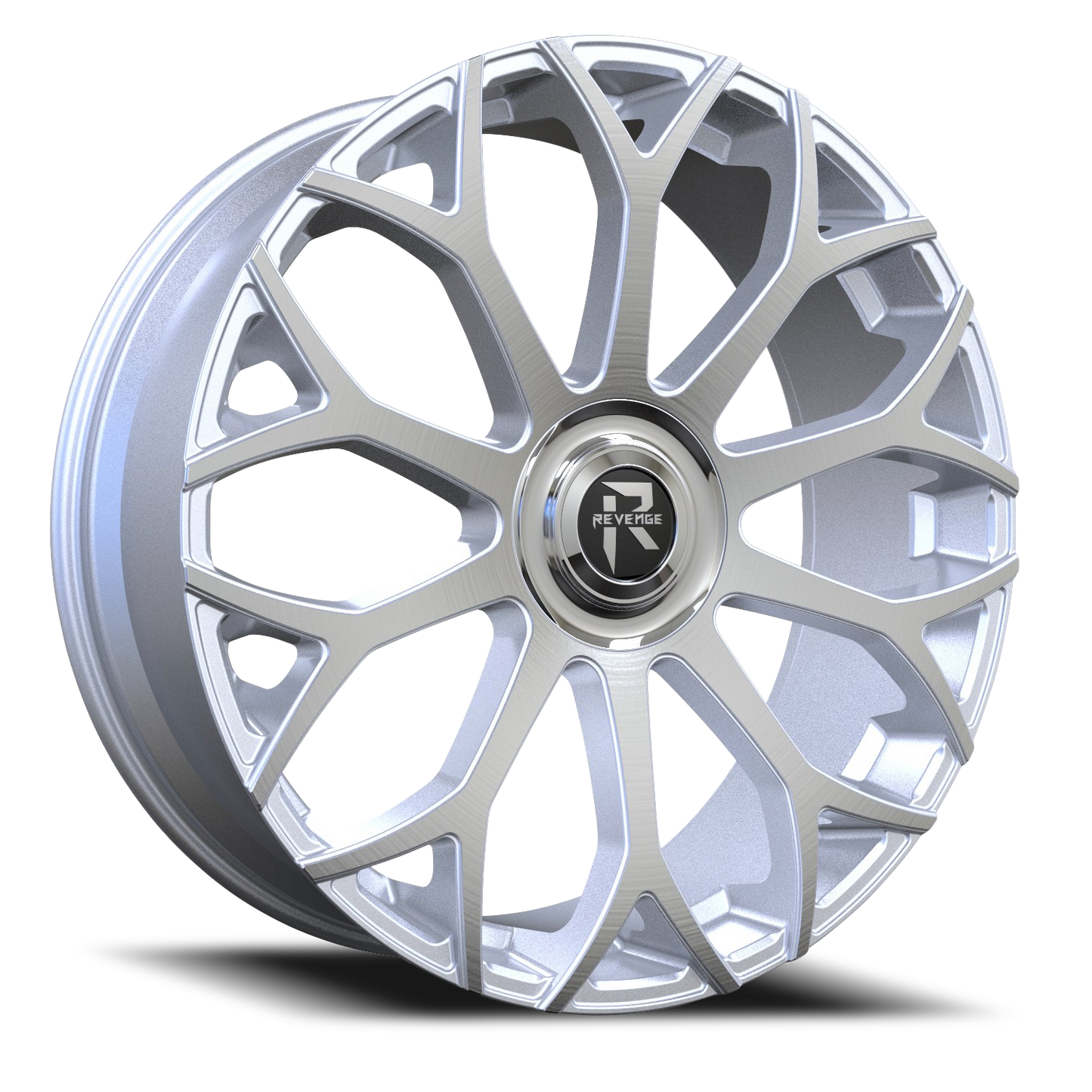 REVENGE LUXURY RL105 28X9.5 25 6X135/6X139.7 BRUSHED SILVER CHROME STAINLESS STEEL LIP