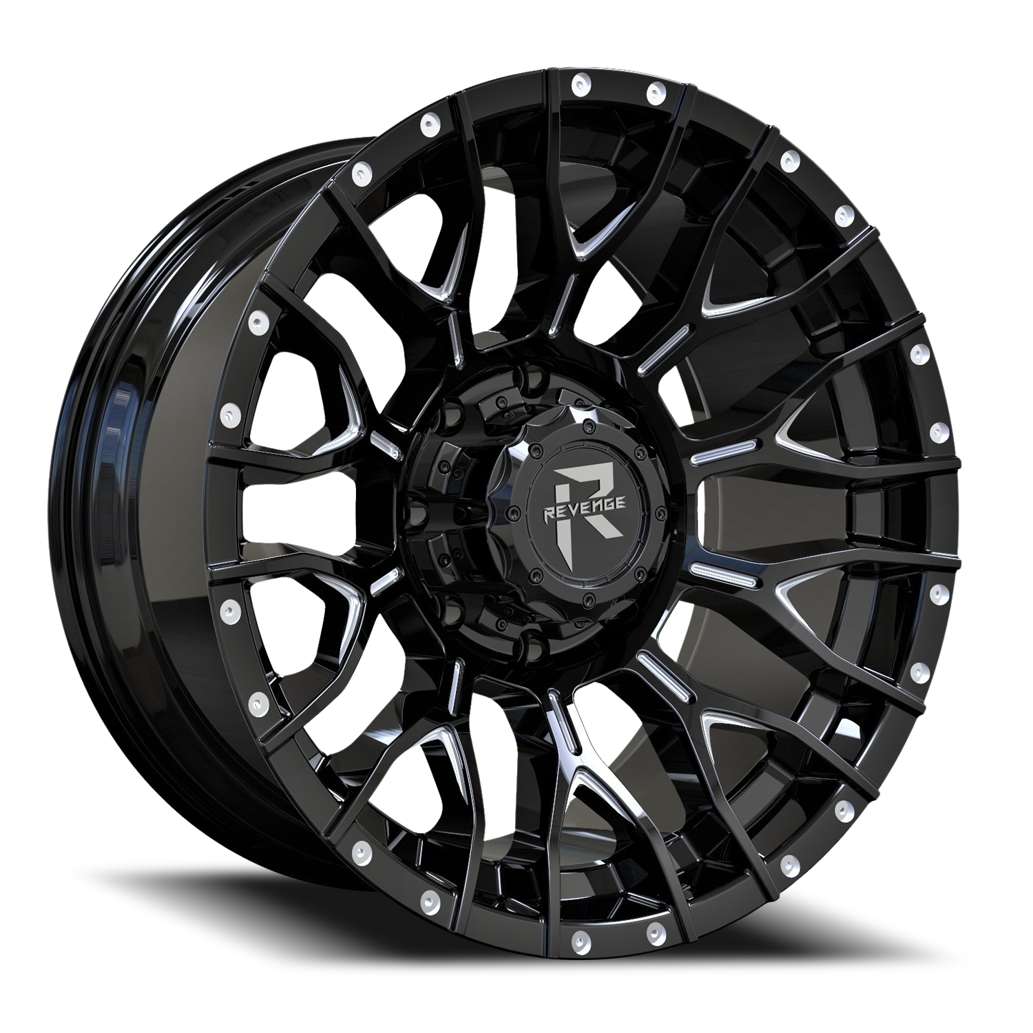 REVENGE OFFROAD RV201 22X12 -44 5X127/5X139.7 BLACK MILLED