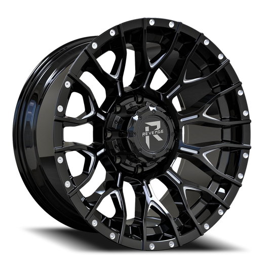 REVENGE OFFROAD RV201 22X12 -44 5X139.7/5X150 BLACK MILLED