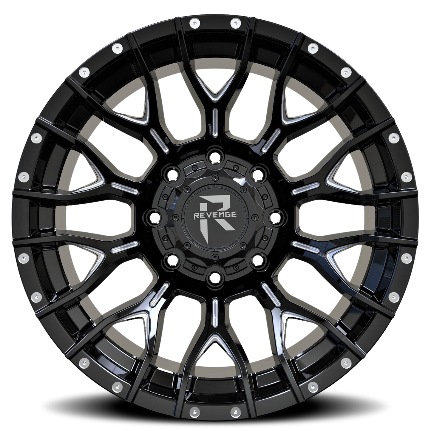 REVENGE OFFROAD RV201 22X12 -44 8X180 BLACK MILLED