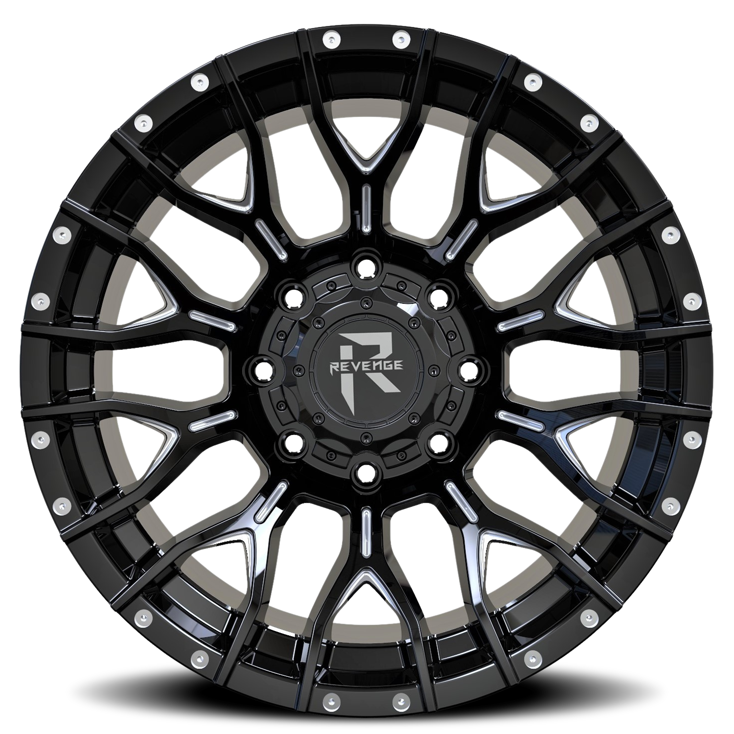 REVENGE OFFROAD RV201 20X9 0 8X180 BLACK MILLED