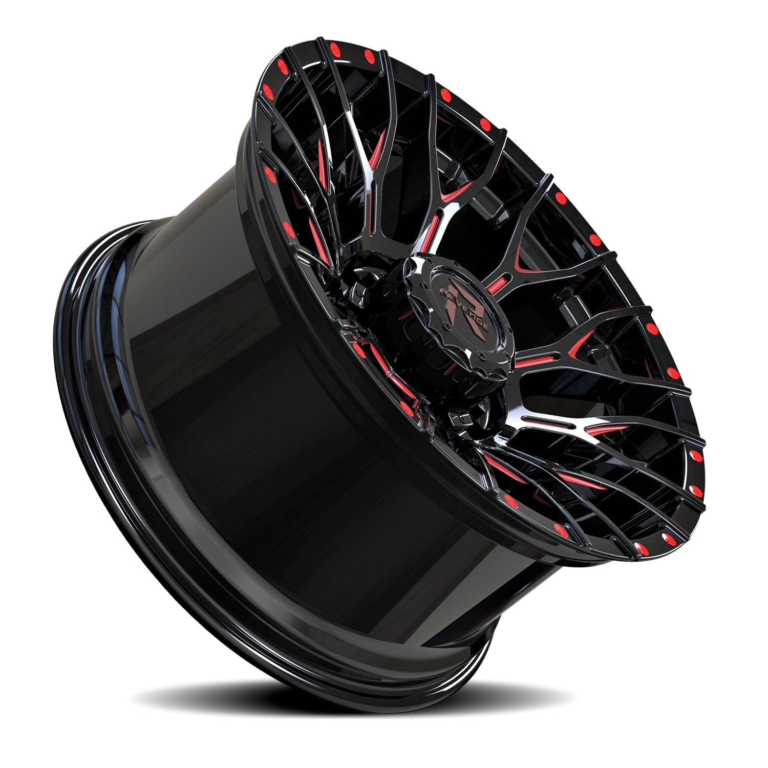 REVENGE OFFROAD RV201 20X9 0 8X170 BLACK RED MILLED