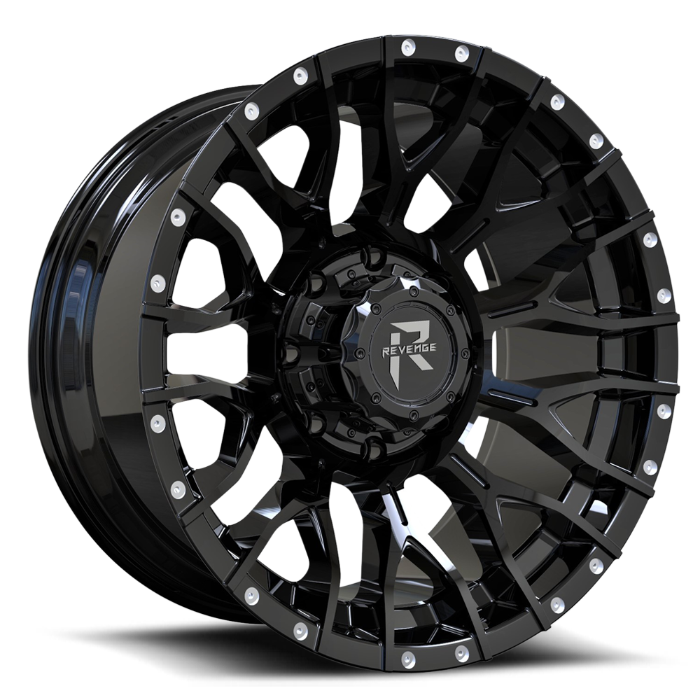 REVENGE OFFROAD RV201 20X10 -19 5X127/5X139.7 SATIN BLACK RIVETS