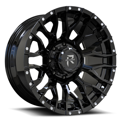 REVENGE OFFROAD RV201 20X9 0 5X127/5X139.7 SATIN BLACK RIVETS