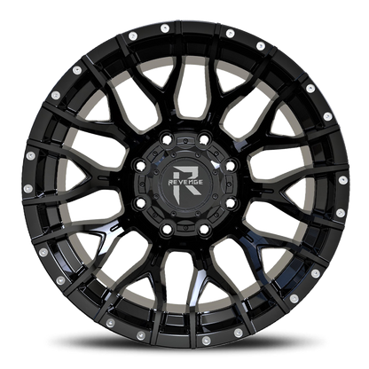 REVENGE OFFROAD RV201 20X10 -19 5X127/5X139.7 SATIN BLACK RIVETS