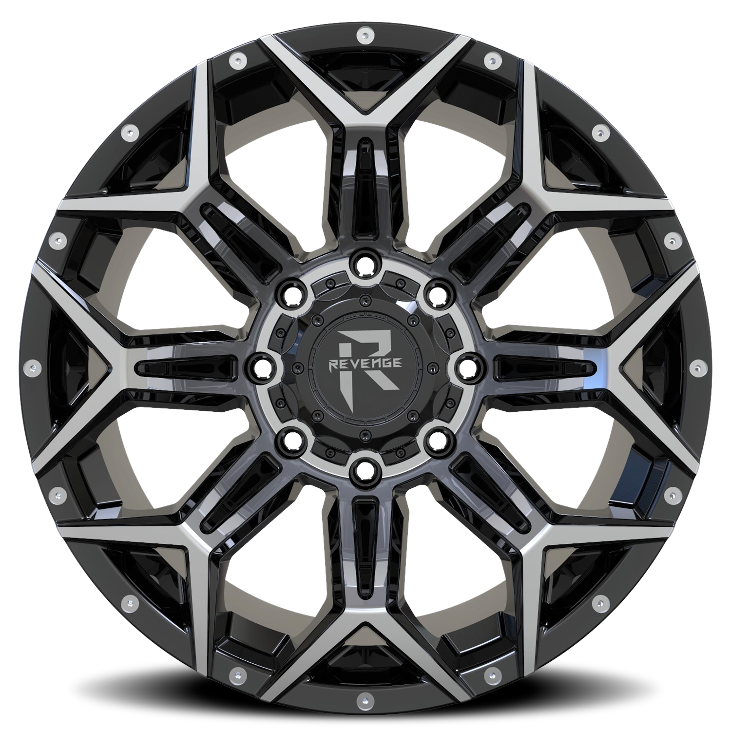 REVENGE OFFROAD RV202 20X9 0 8X180 BLACK MACHINED