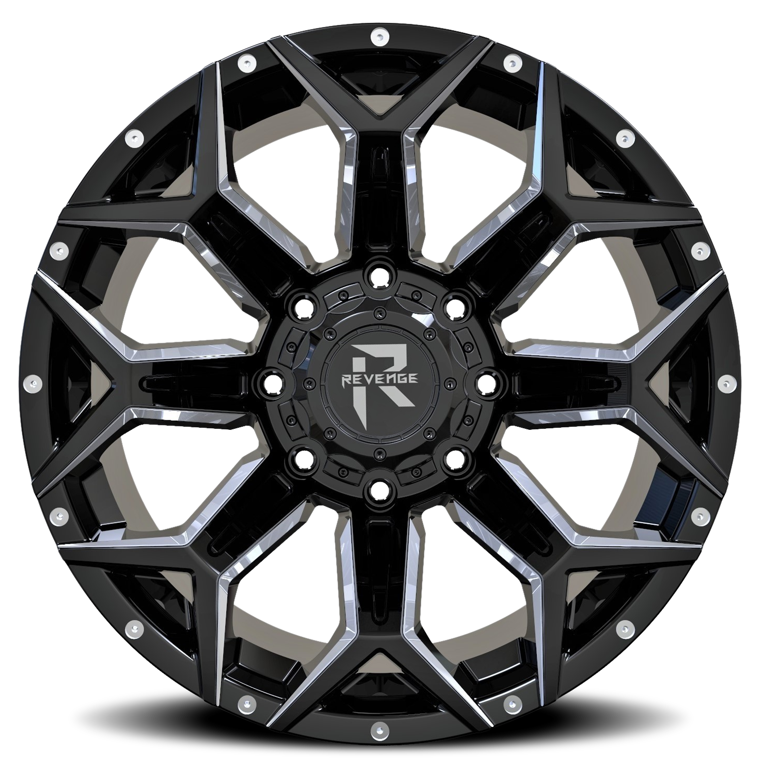 REVENGE OFFROAD RV202 22X10 -19 5X127/5X139.7 BLACK MILLED