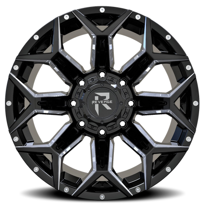 REVENGE OFFROAD RV202 20X10 -19 6X135/6X139.7 BLACK MILLED