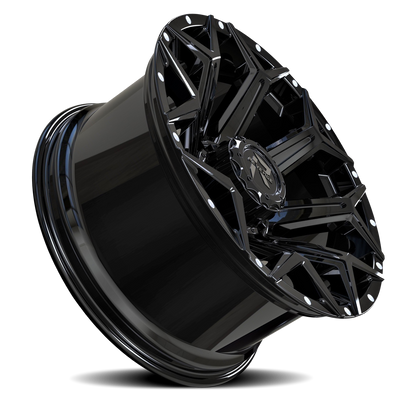 REVENGE OFFROAD RV202 20X9 0 8X180 GLOSS BLACK RIVETS