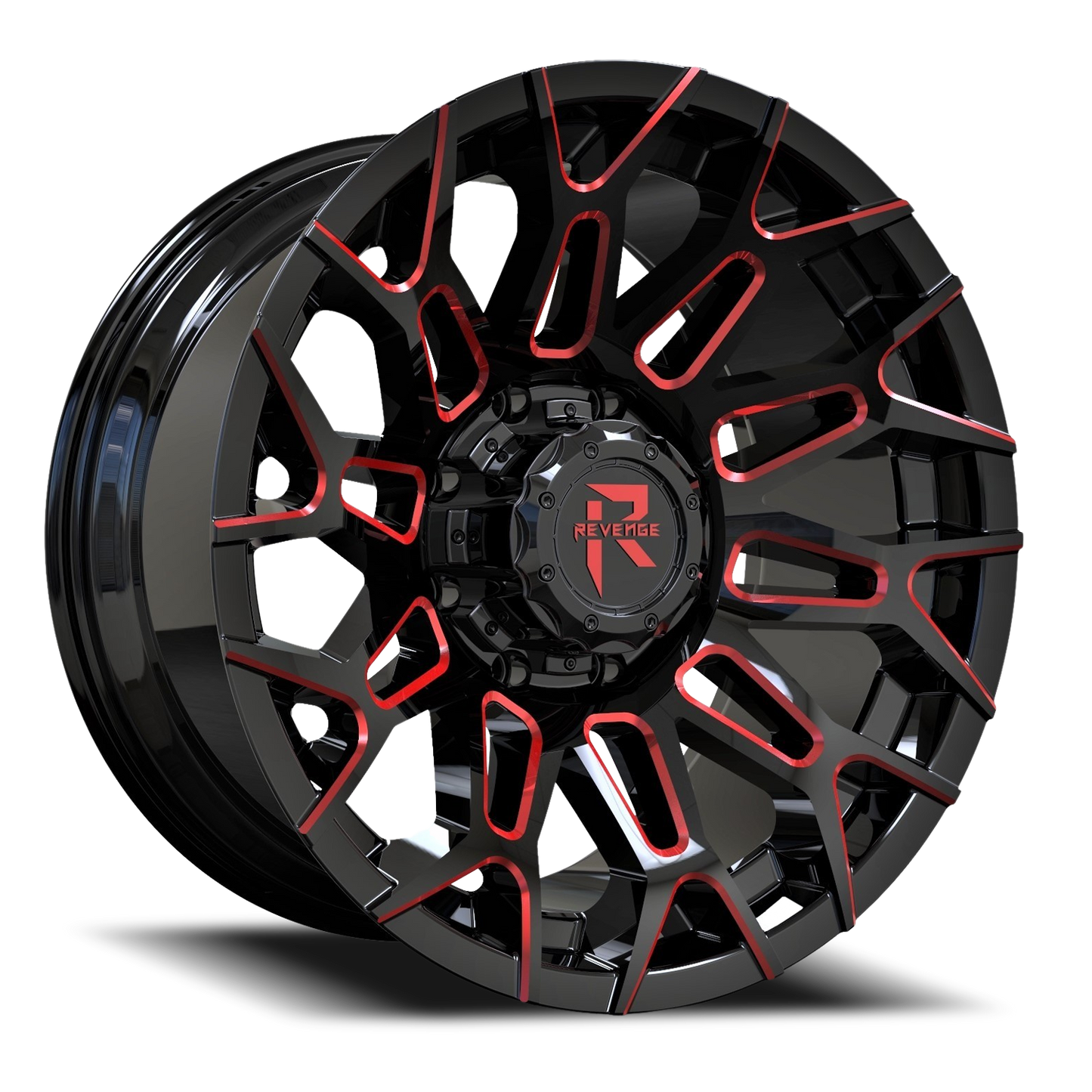 REVENGE OFFROAD RV203 20X10 -19 6X135/6X139.7 BLACK RED MILLED