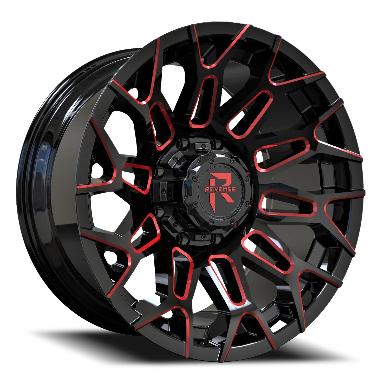 REVENGE OFFROAD RV203 20X10 -19 6X135/6X139.7 BLACK RED MILLED