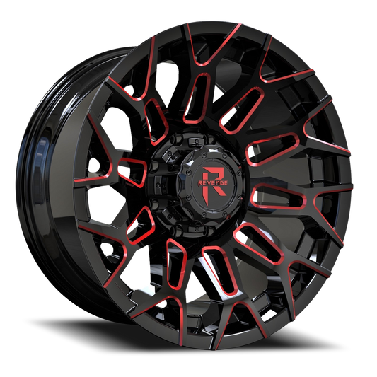 REVENGE OFFROAD RV203 20X10 -19 6X135/6X139.7 BLACK RED MILLED