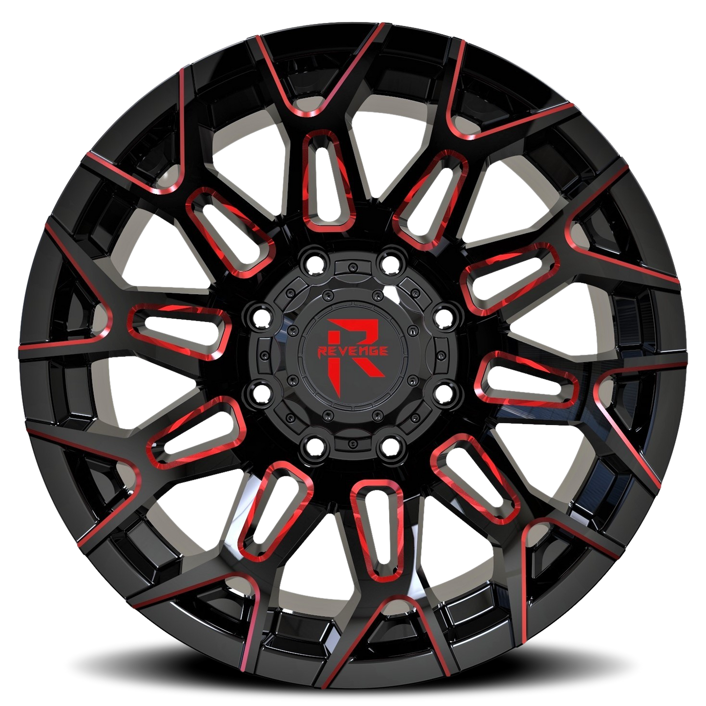 REVENGE OFFROAD RV203 20X10 -19 6X135/6X139.7 BLACK RED MILLED