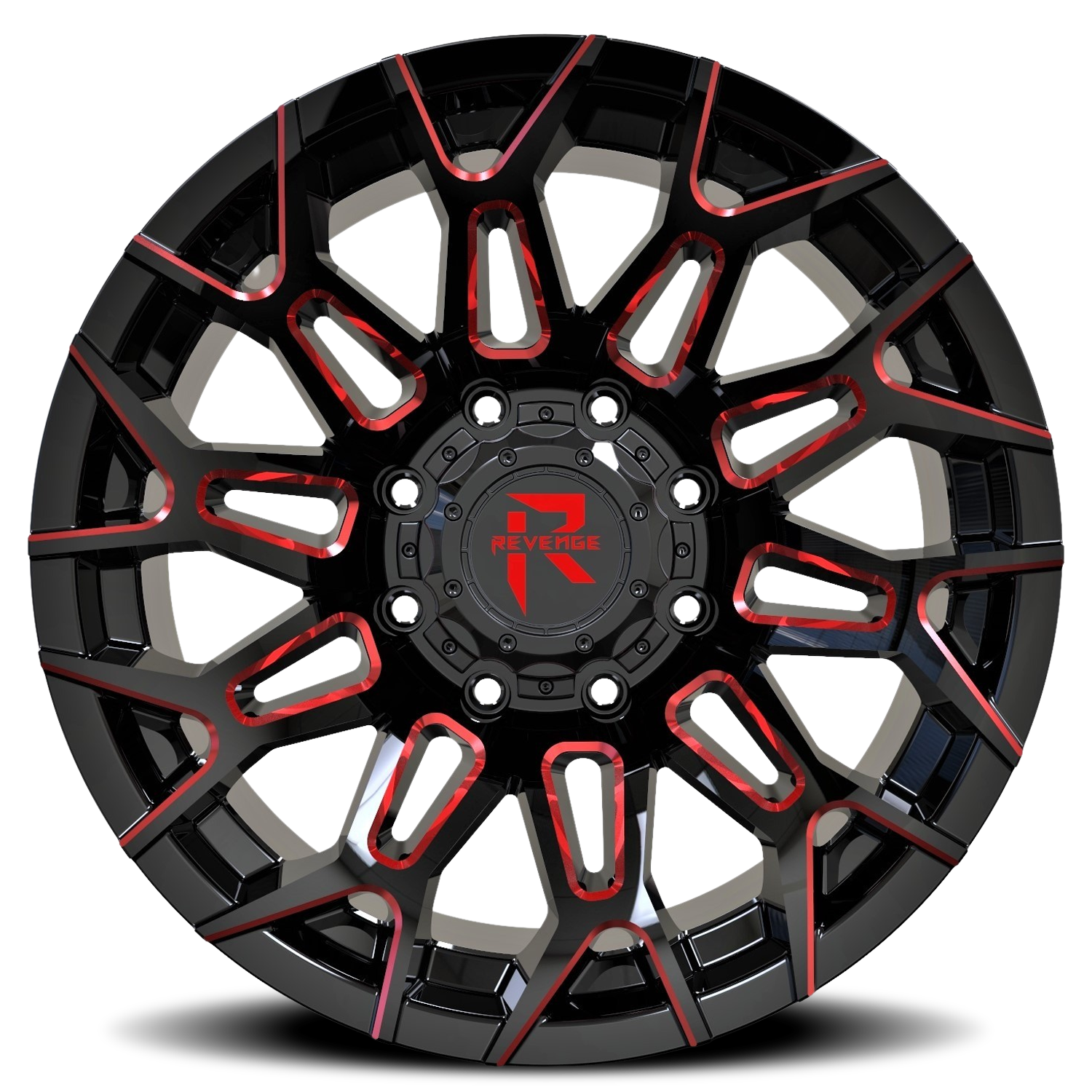 REVENGE OFFROAD RV203 20X10 -19 6X135/6X139.7 BLACK RED MILLED