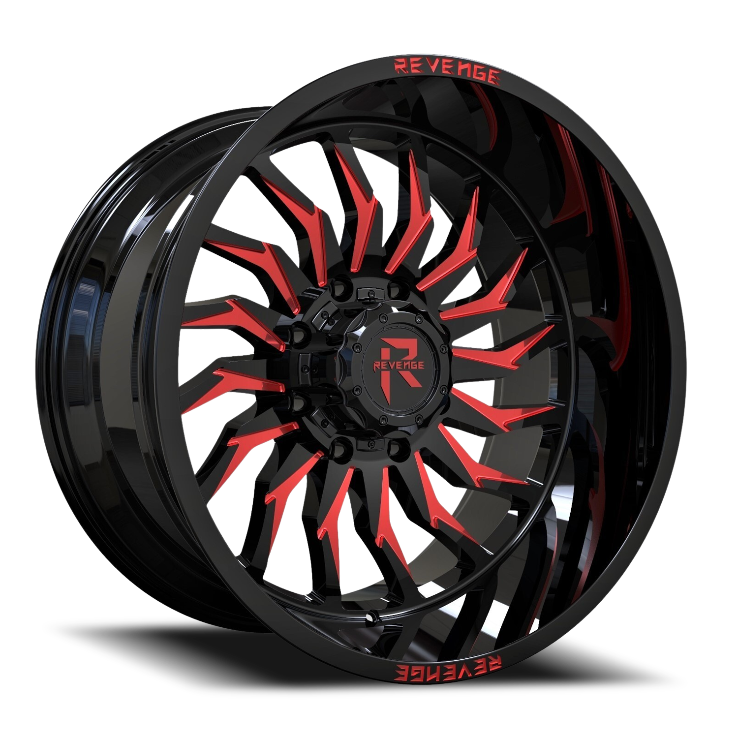 REVENGE OFFROAD RV204 20X10 -19 8X165.1 BLACK RED MILLED
