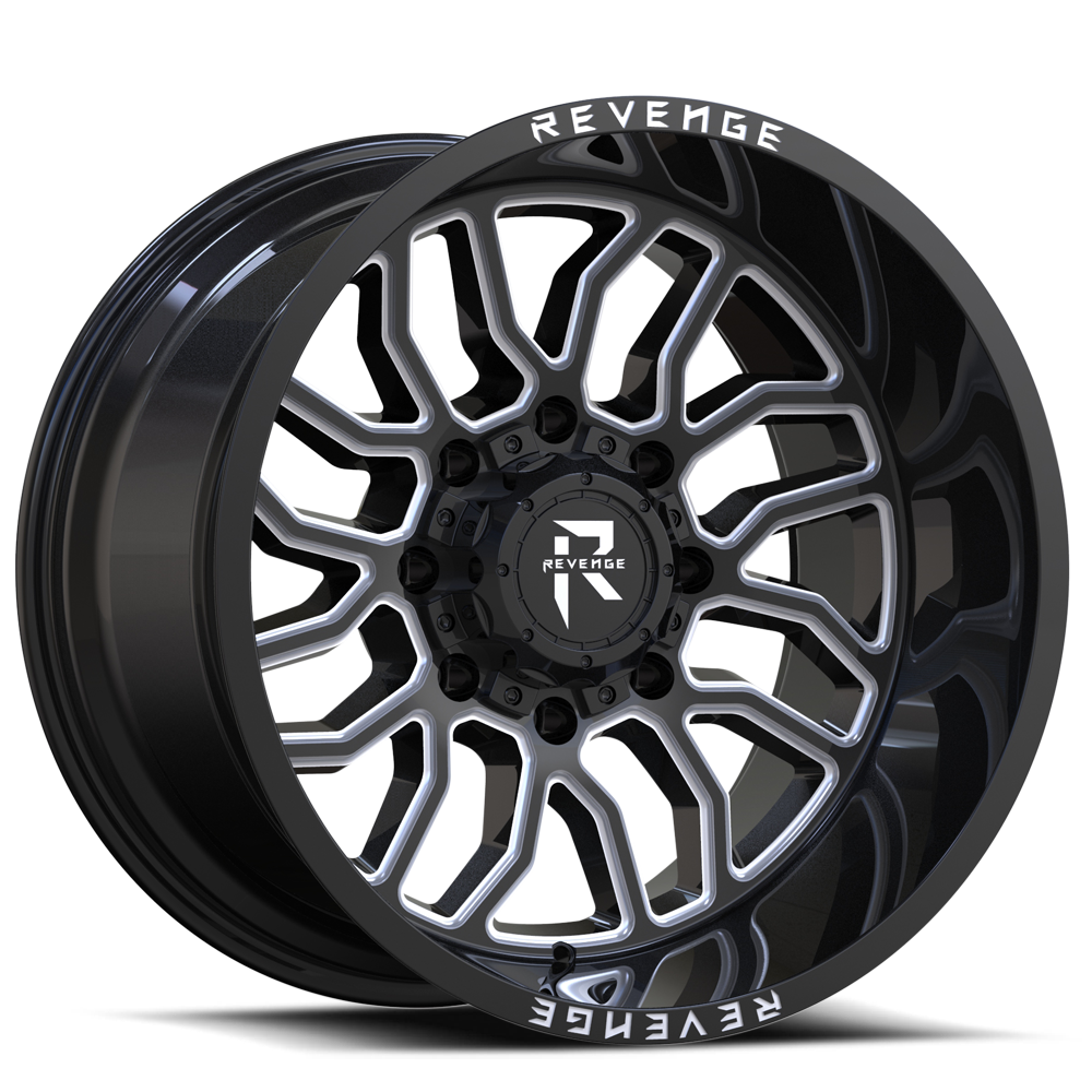 REVENGE OFFROAD RV205 22X12 -44 8X180 BLACK MILLED