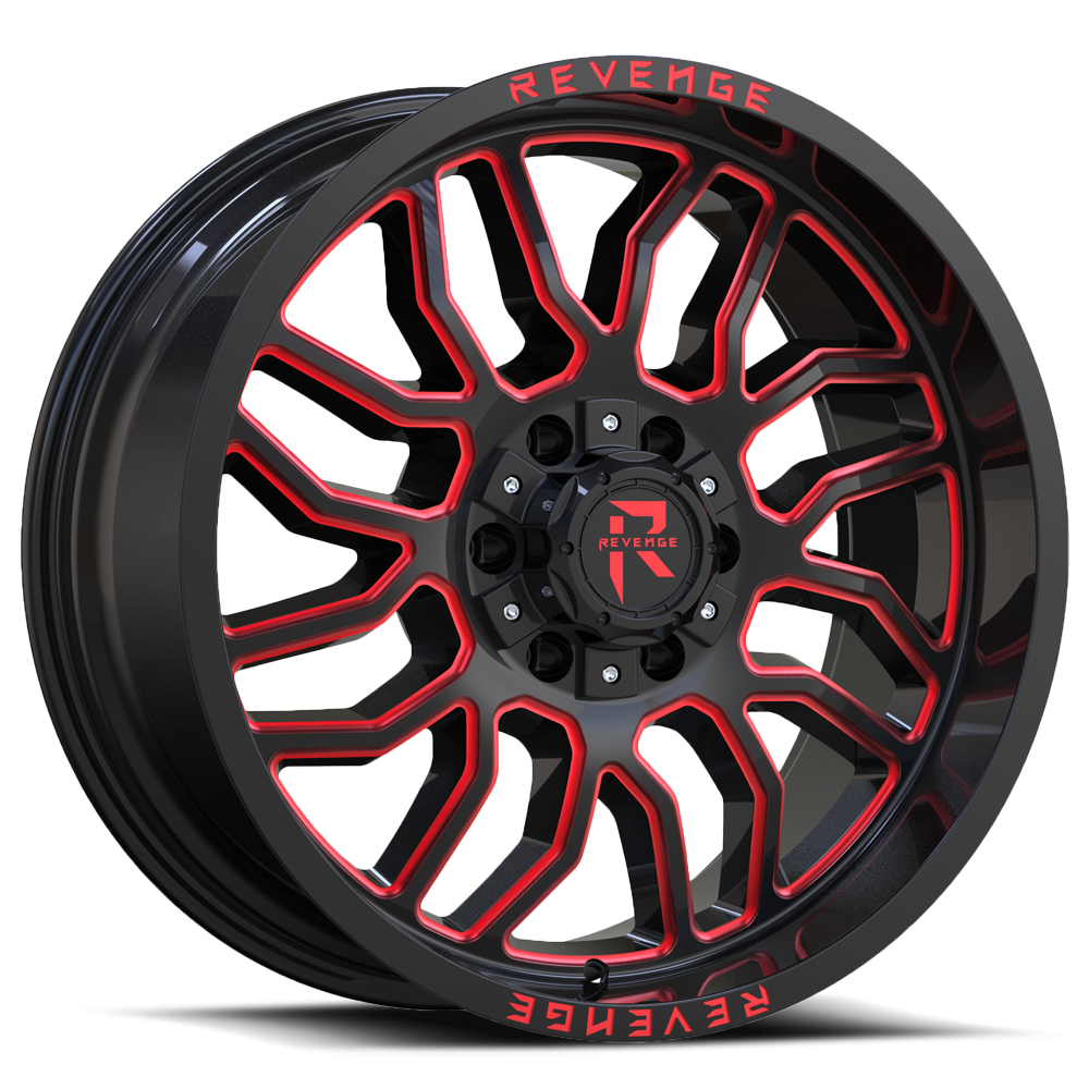 REVENGE OFFROAD RV205 20X10 -19 8X165.1 BLACK RED MILLED