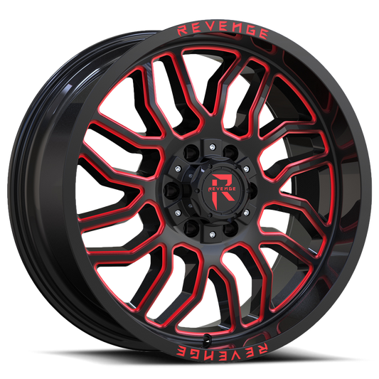 REVENGE OFFROAD RV205 20X9 0 8X165.1 BLACK RED MILLED