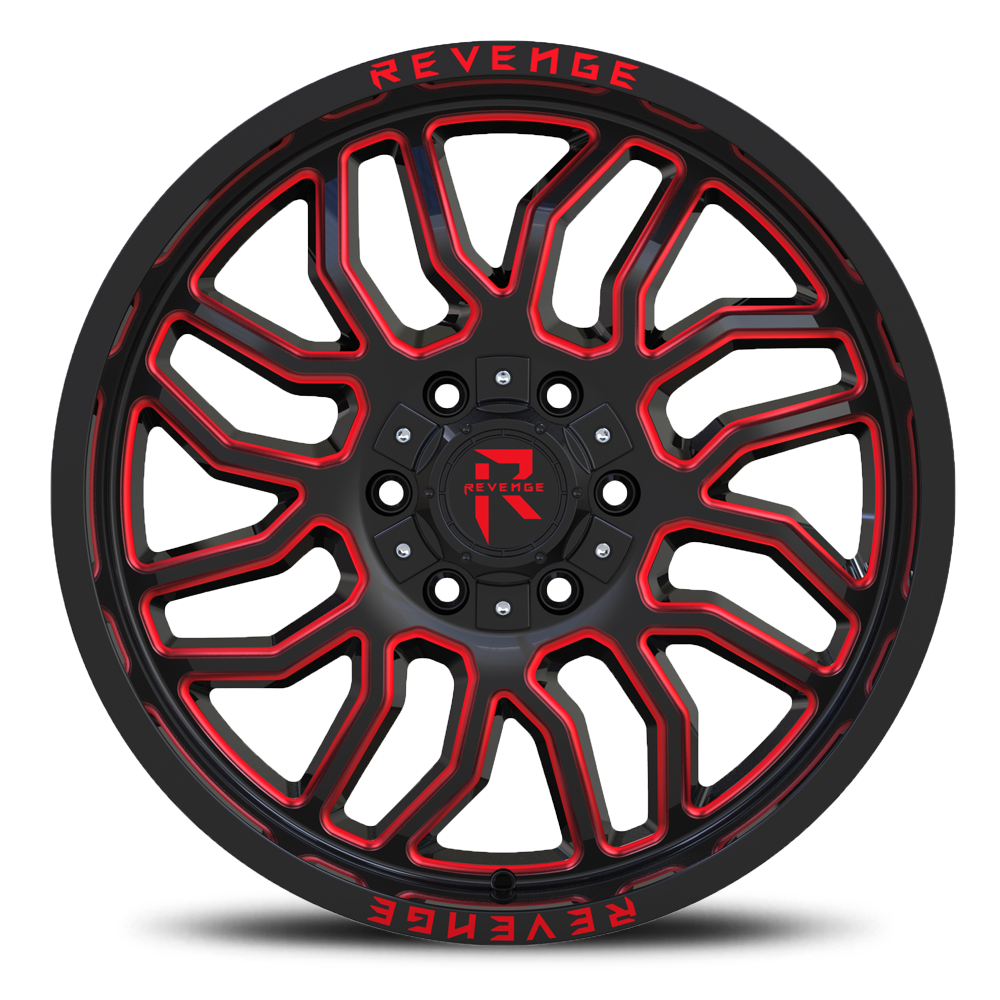REVENGE OFFROAD RV205 20X9 0 8X165.1 BLACK RED MILLED