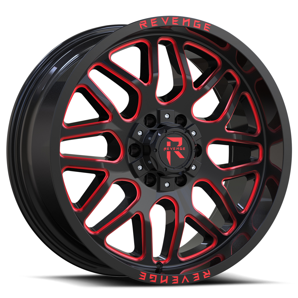 REVENGE OFFROAD RV206 20X12 -44 6X135/6X139.7 BLACK RED MILLED