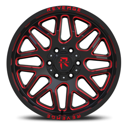 REVENGE OFFROAD RV206 20X9 12 8X180 BLACK RED MILLED