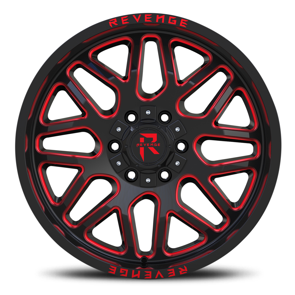REVENGE OFFROAD RV206 20X10 -19 8X180 BLACK RED MILLED