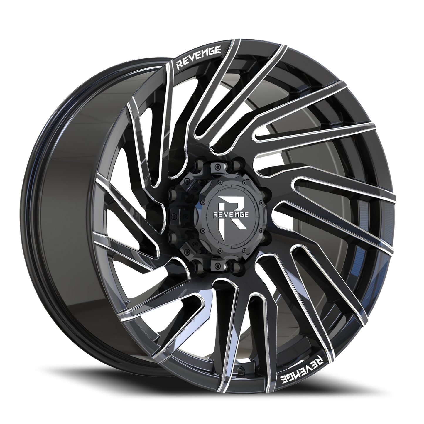 REVENGE OFFROAD RV207 20X9 0 8X180 BLACK MILLED